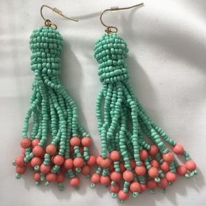 Turquoise beaded earrings.